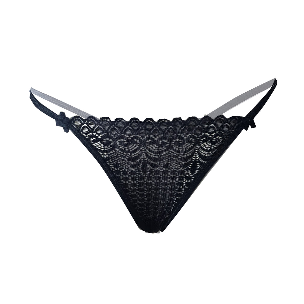 Tress Loom Low Waist Lycra Lace Thong Panty for Women