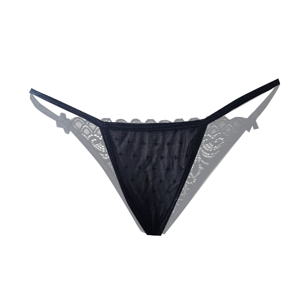 Tress Loom Low Waist Lycra Lace Thong Panty for Women