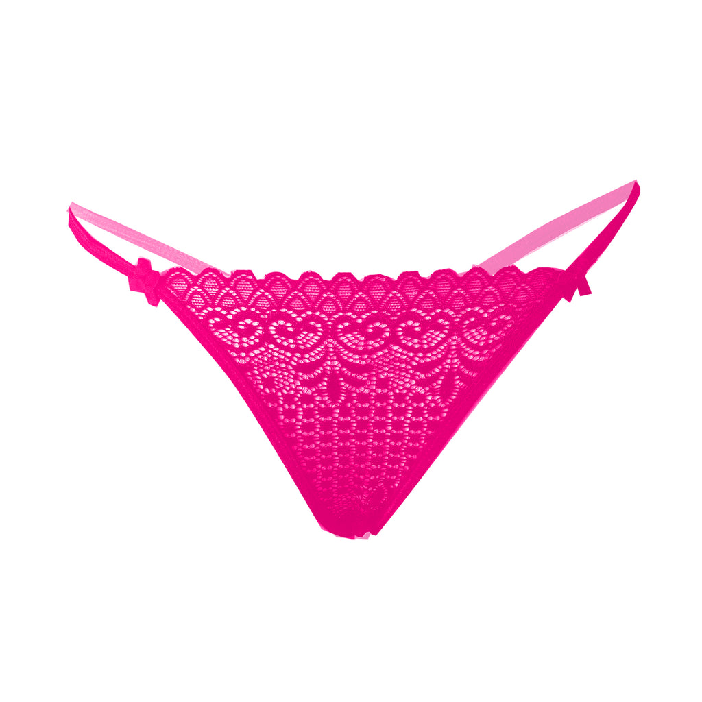 Tress Loom Low Waist Lycra Lace Thong Panty for Women