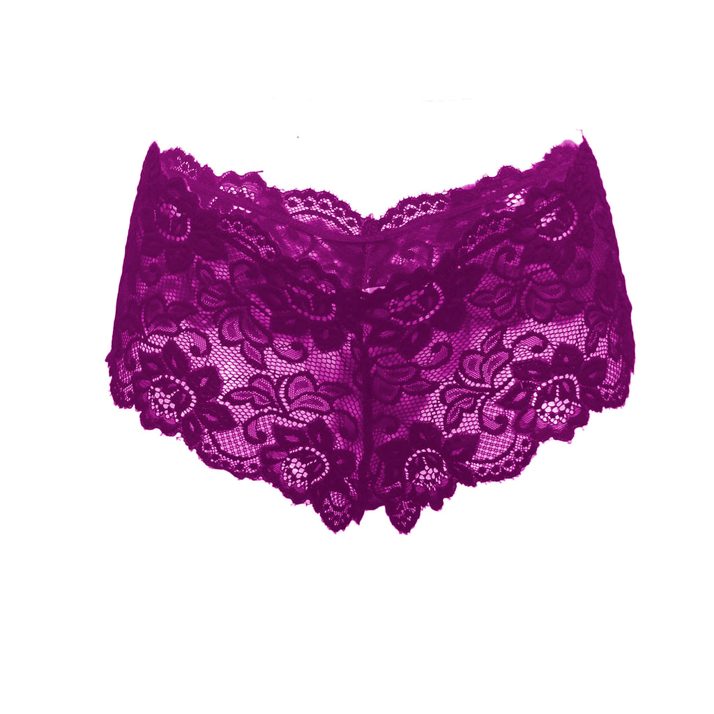 Tress Loom Soft Stretch Lace Boyshort Panty for Women – Mid Waist, Seamless Comfort, Daily & Intimate Wear