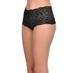 Tress Loom Soft Stretch Lace Boyshort Panty for Women – Mid Waist, Seamless Comfort, Daily & Intimate Wear