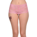 Tress Loom Soft Stretch Lace Boyshort Panty for Women – Mid Waist, Seamless Comfort, Daily & Intimate Wear