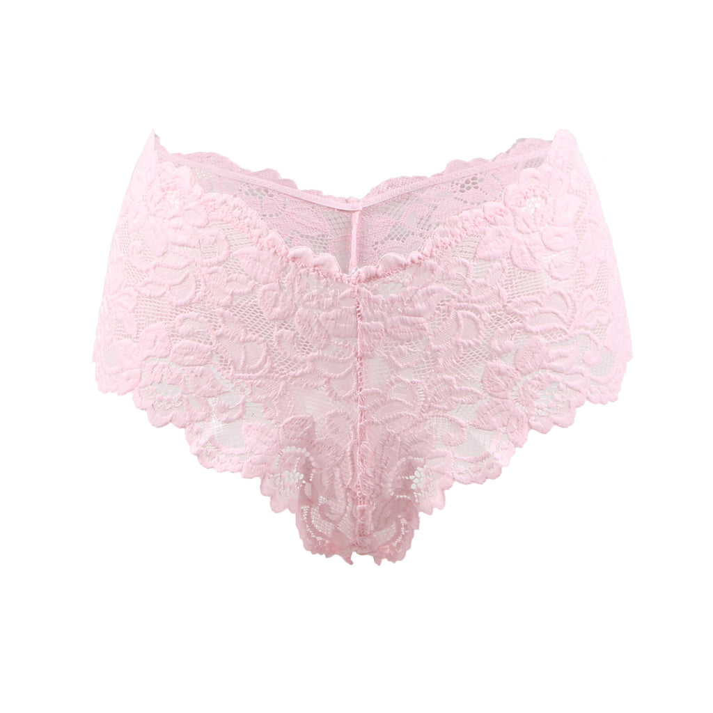 Tress Loom Soft Stretch Lace Boyshort Panty for Women – Mid Waist, Seamless Comfort, Daily & Intimate Wear