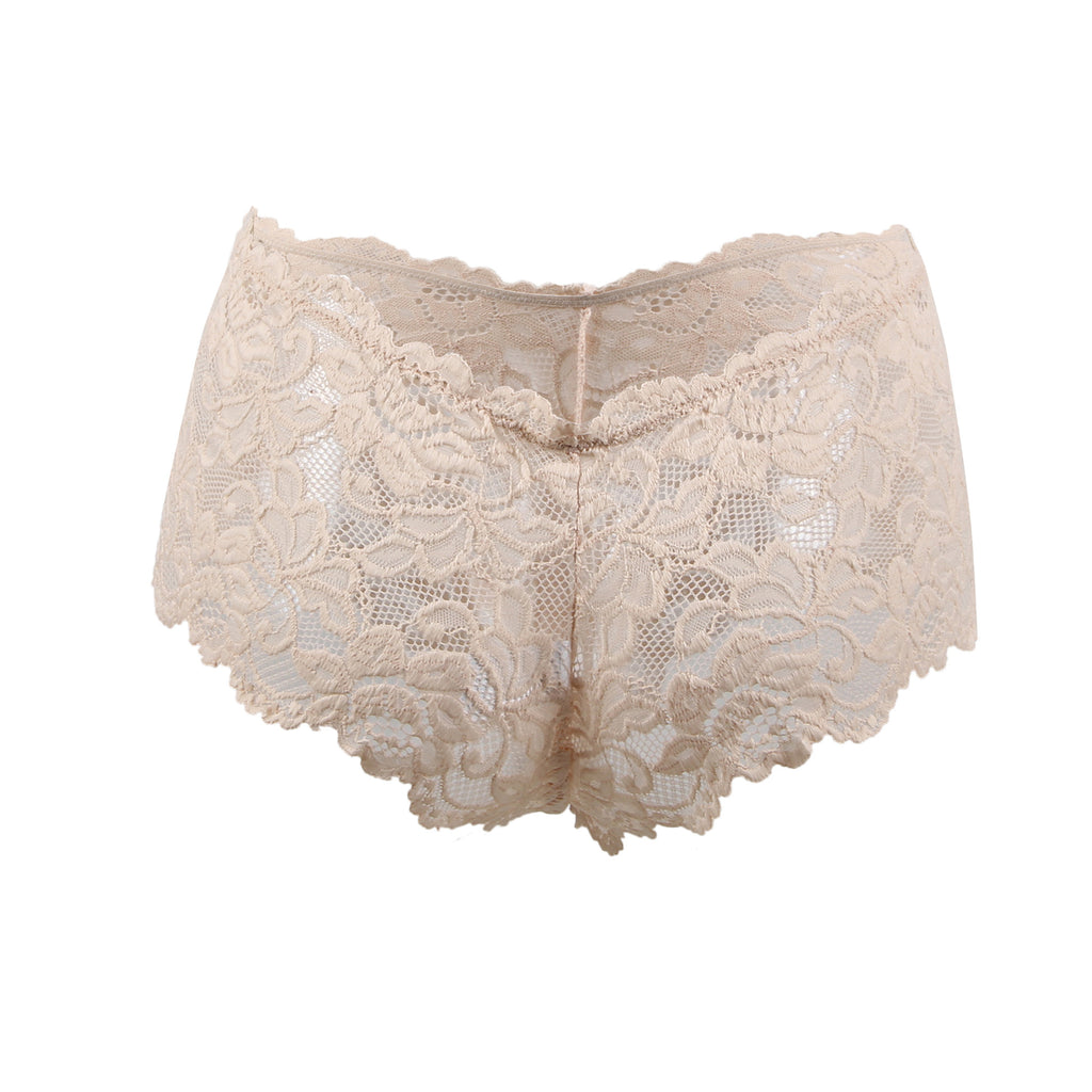 Tress Loom Soft Stretch Lace Boyshort Panty for Women – Mid Waist, Seamless Comfort, Daily & Intimate Wear