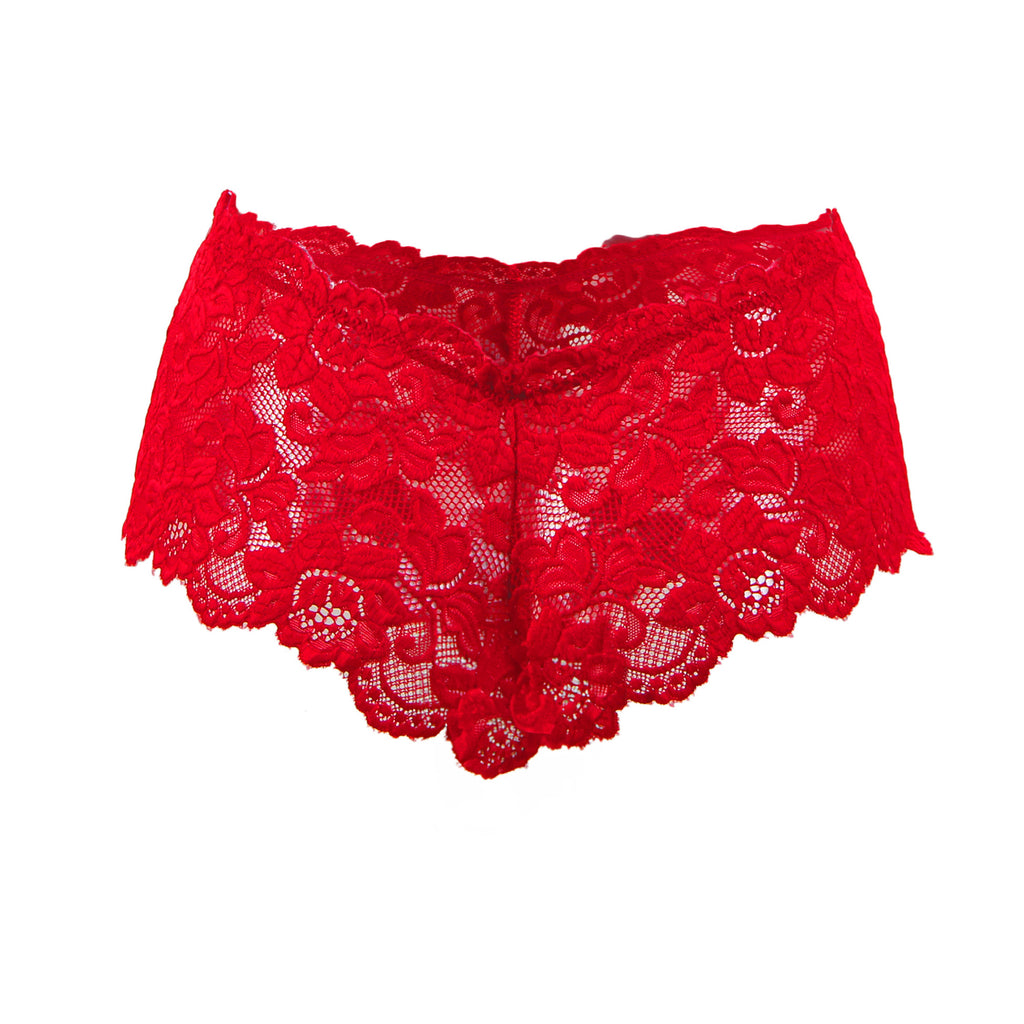 Tress Loom Soft Stretch Lace Boyshort Panty for Women – Mid Waist, Seamless Comfort, Daily & Intimate Wear