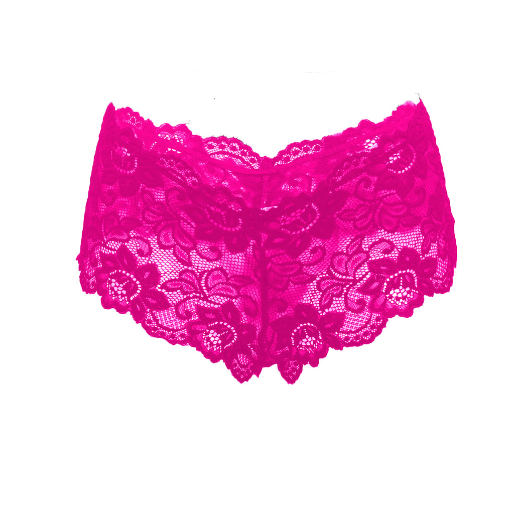 Tress Loom Soft Stretch Lace Boyshort Panty for Women – Mid Waist, Seamless Comfort, Daily & Intimate Wear