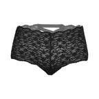 Tress Loom Lace Mid Waist Criss Cross Thong for Women – Sexy Floral Sheer Underwear