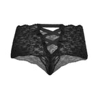 Tress Loom Lace Mid Waist Criss Cross Thong for Women – Sexy Floral Sheer Underwear