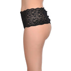 Tress Loom Lace Mid Waist Criss Cross Thong for Women – Sexy Floral Sheer Underwear