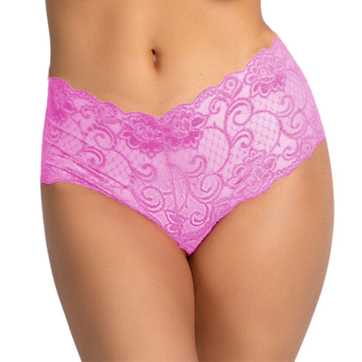 Tress Loom Lace Mid Waist Criss Cross Thong for Women – Sexy Floral Sheer Underwear