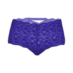 Tress Loom Lace Mid Waist Criss Cross Thong for Women – Sexy Floral Sheer Underwear