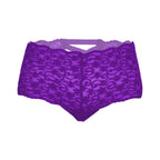 Tress Loom Lace Mid Waist Criss Cross Thong for Women – Sexy Floral Sheer Underwear