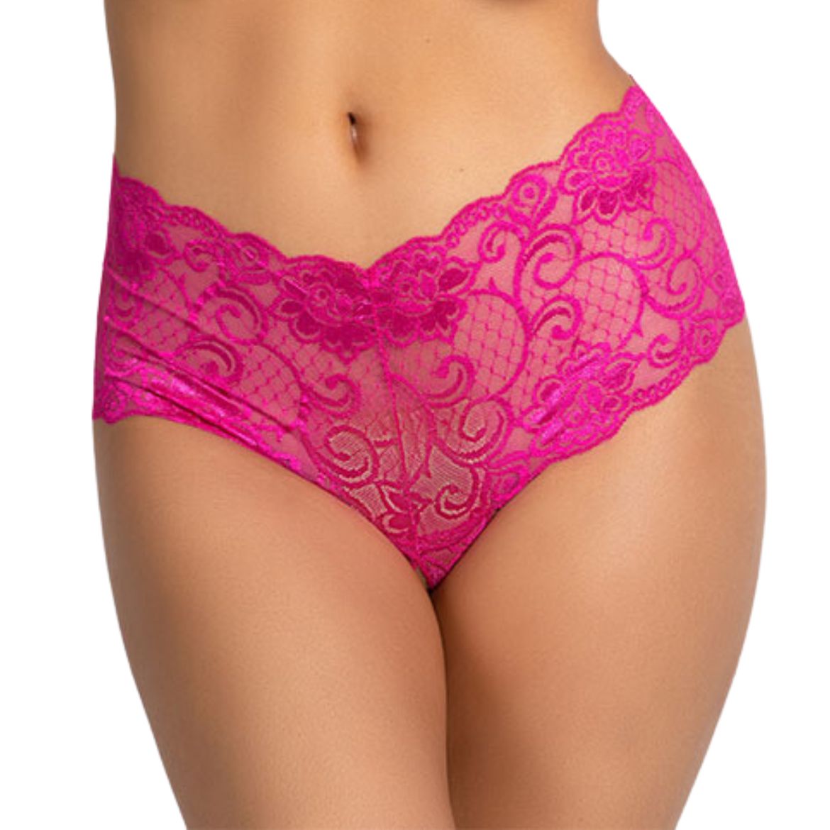 Tress Loom Lace Mid Waist Criss Cross Thong for Women – Sexy Floral Sheer Underwear