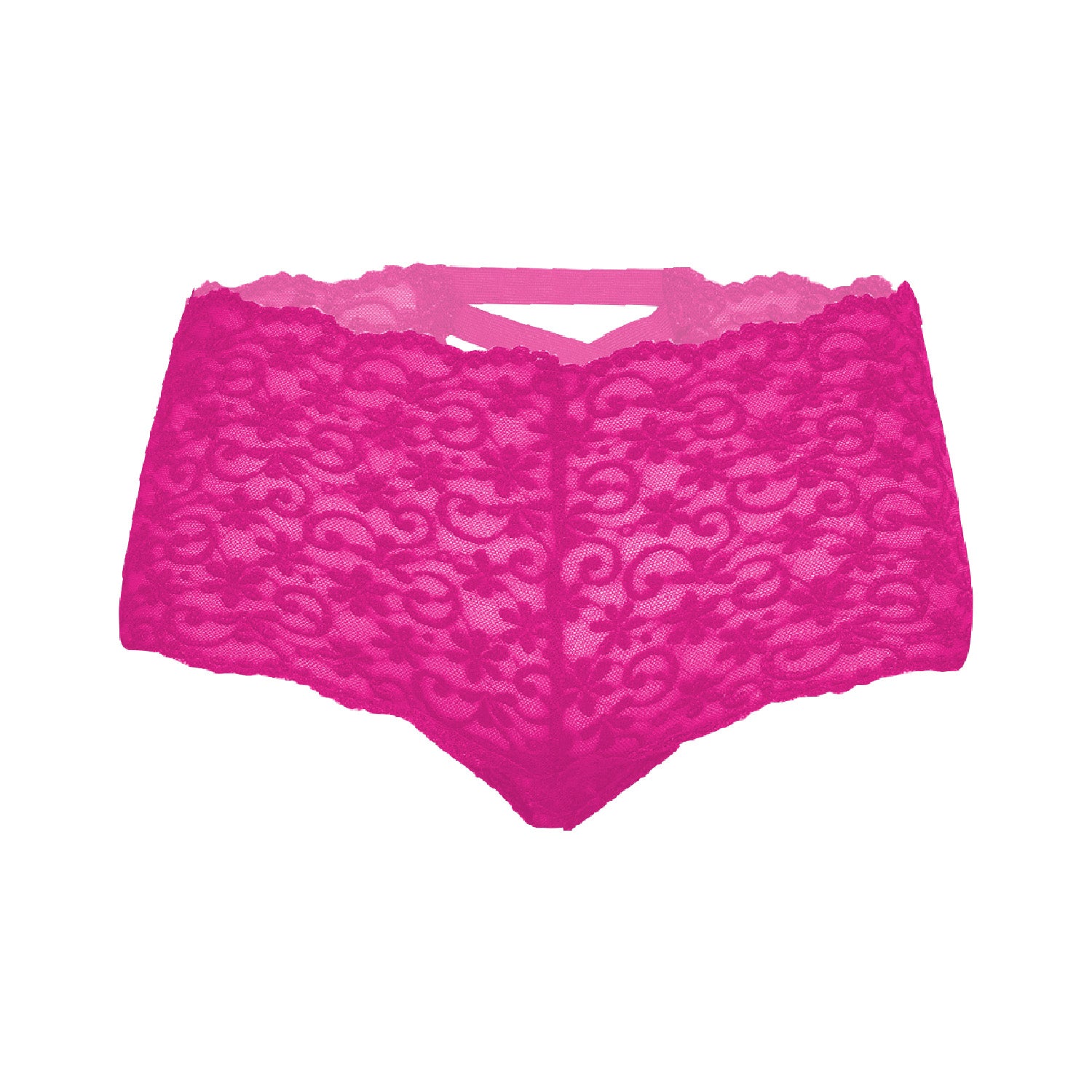 Tress Loom Lace Mid Waist Criss Cross Thong for Women – Sexy Floral Sheer Underwear