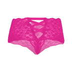 Tress Loom Lace Mid Waist Criss Cross Thong for Women – Sexy Floral Sheer Underwear