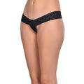 Tress Loom Women's Lace Thong Panty – Nylon Spandex Mid Waist Sexy Intimate Wear