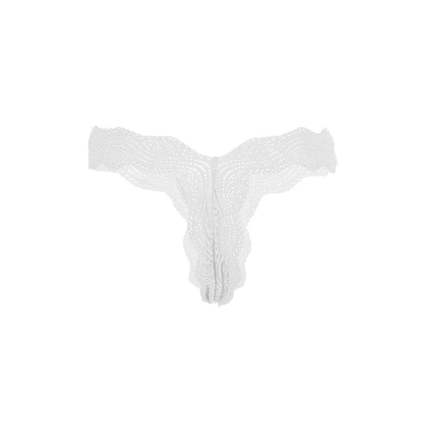 Tress Loom Women's Lace Thong Panty – Nylon Spandex Mid Waist Sexy Intimate Wear