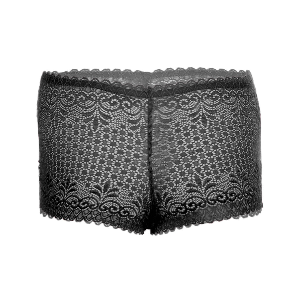 Tress Loom High Waist Lace Boyshorts for Women – Soft Stretchy Nylon Panty
