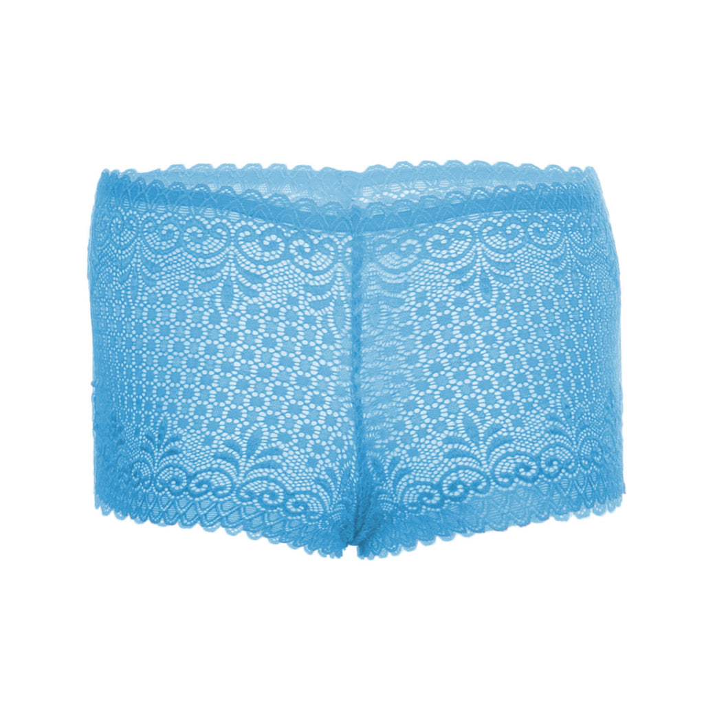 Tress Loom High Waist Lace Boyshorts for Women – Soft Stretchy Nylon Panty