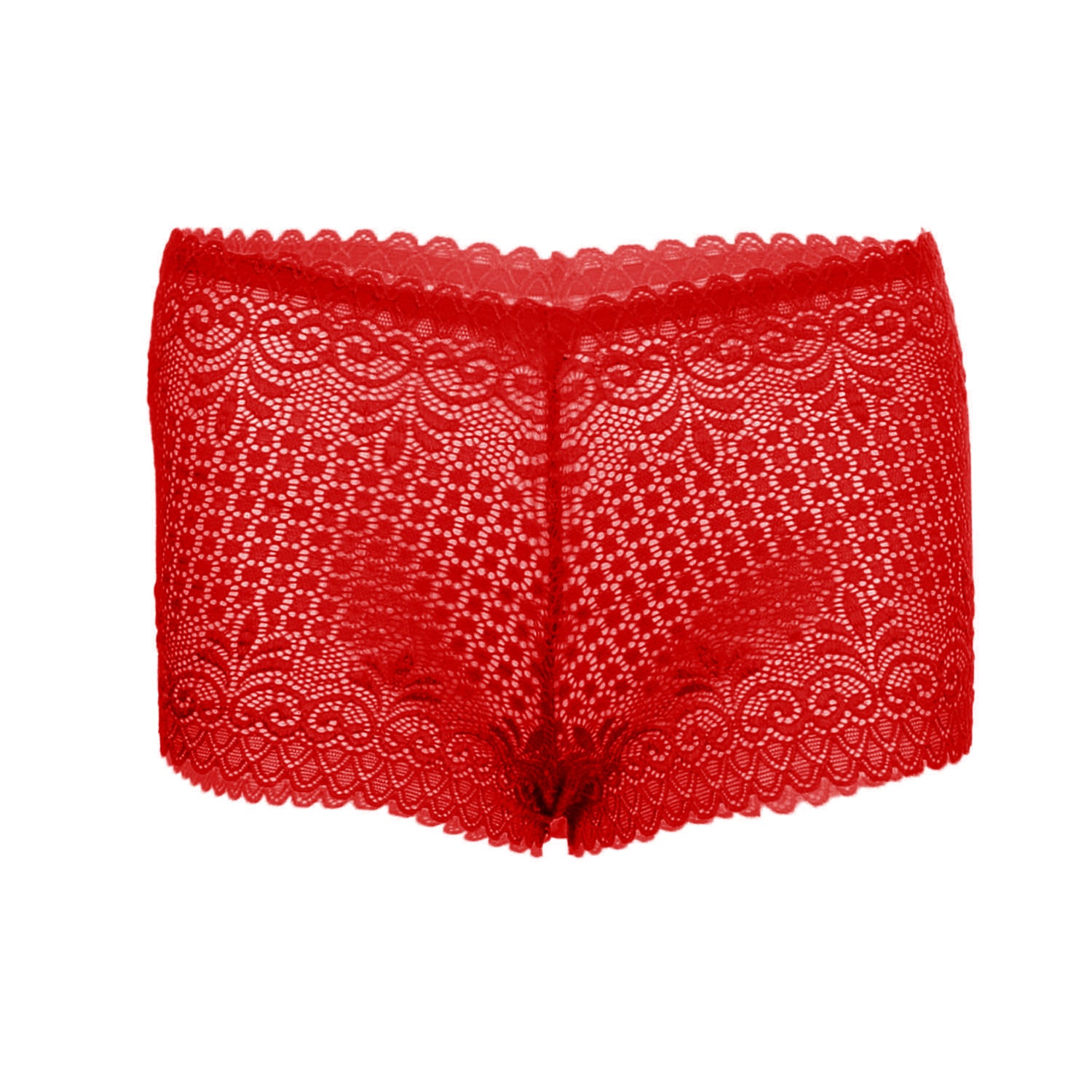 Tress Loom High Waist Lace Boyshorts for Women – Soft Stretchy Nylon Panty