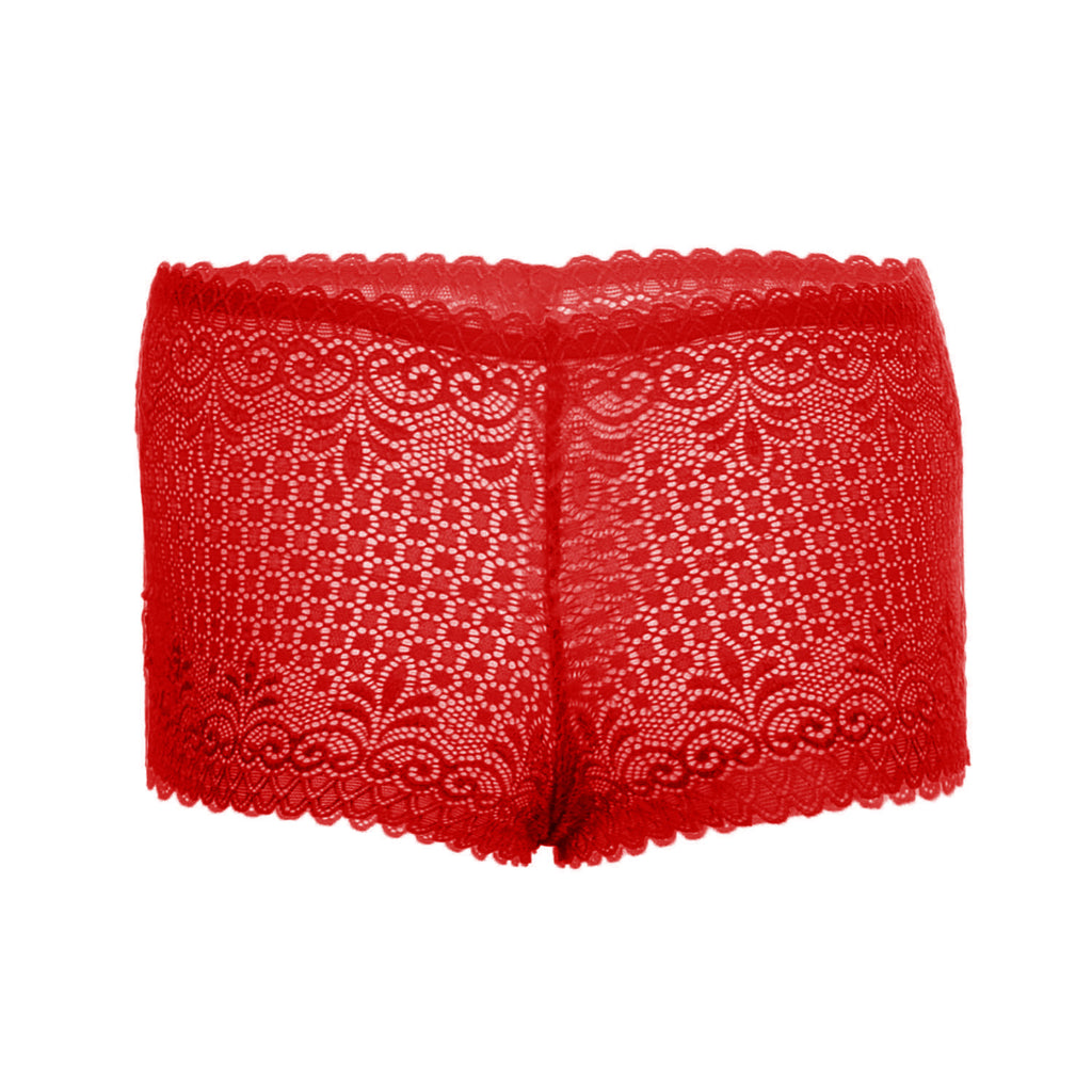 Tress Loom High Waist Lace Boyshorts for Women – Soft Stretchy Nylon Panty