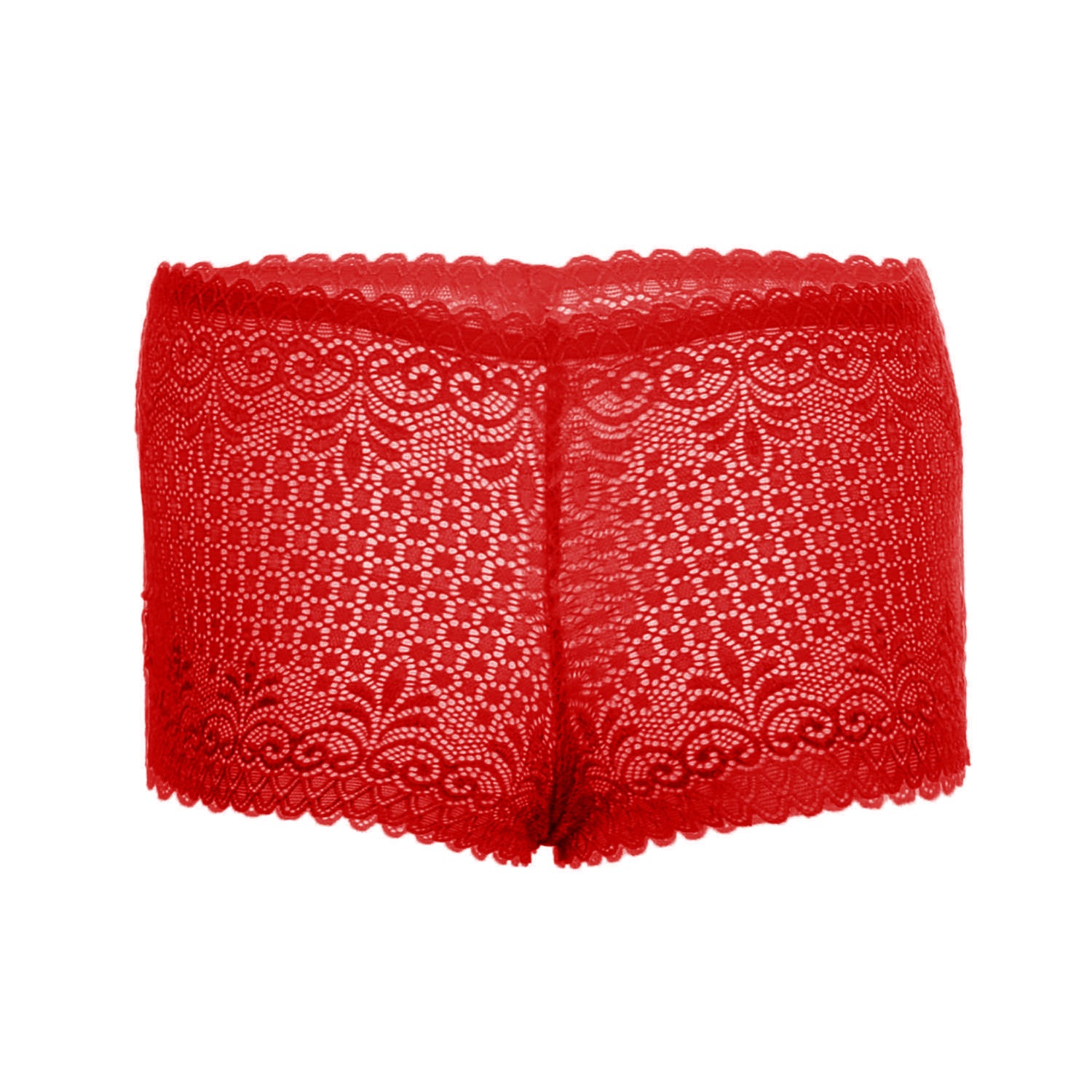 Tress Loom High Waist Lace Boyshorts for Women – Soft Stretchy Nylon Panty