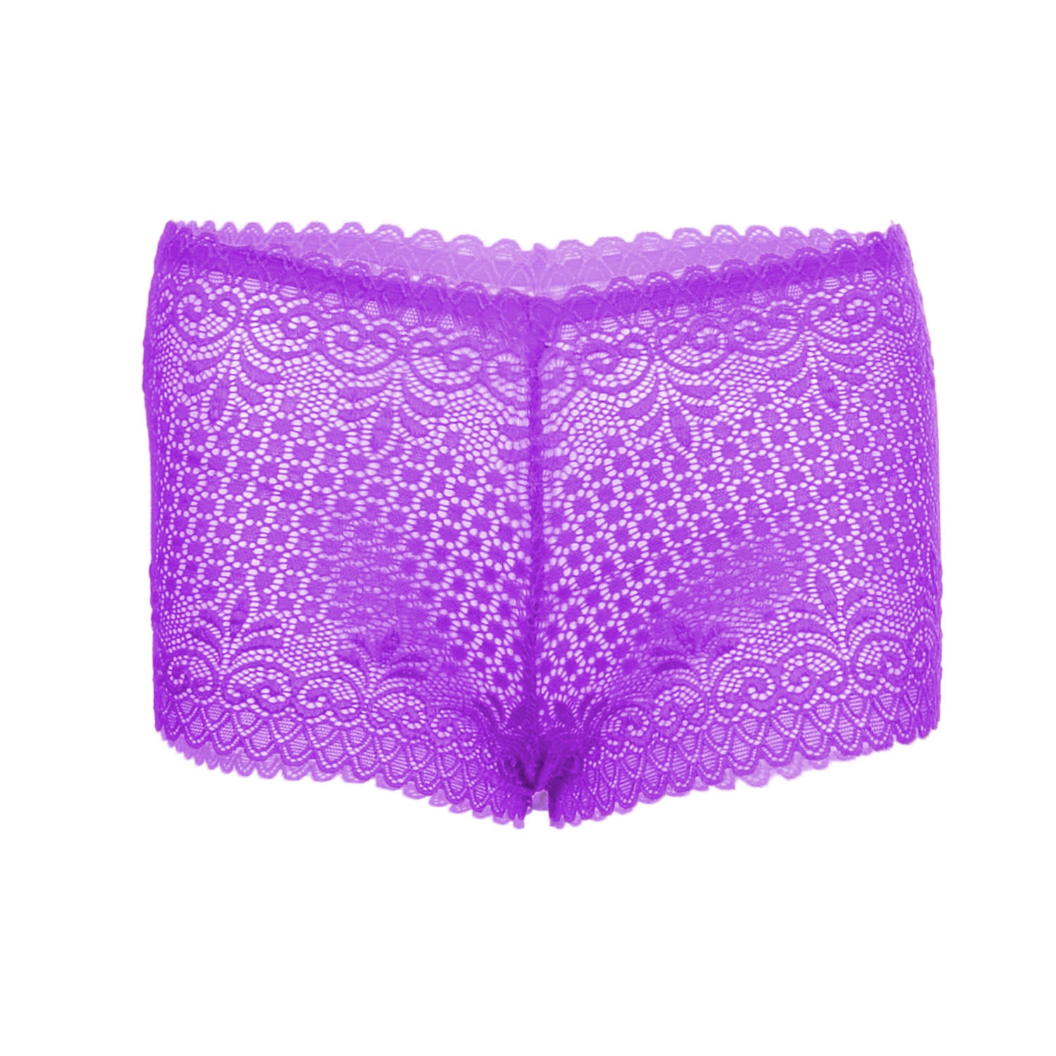 Tress Loom High Waist Lace Boyshorts for Women – Soft Stretchy Nylon Panty