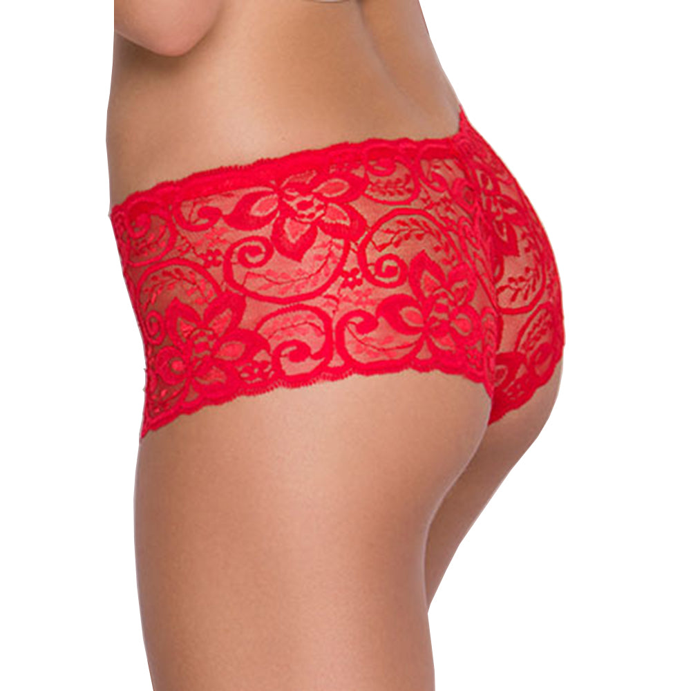 Tress Loom High Waist Lace Boyshorts for Women – Soft Stretchy Nylon Panty