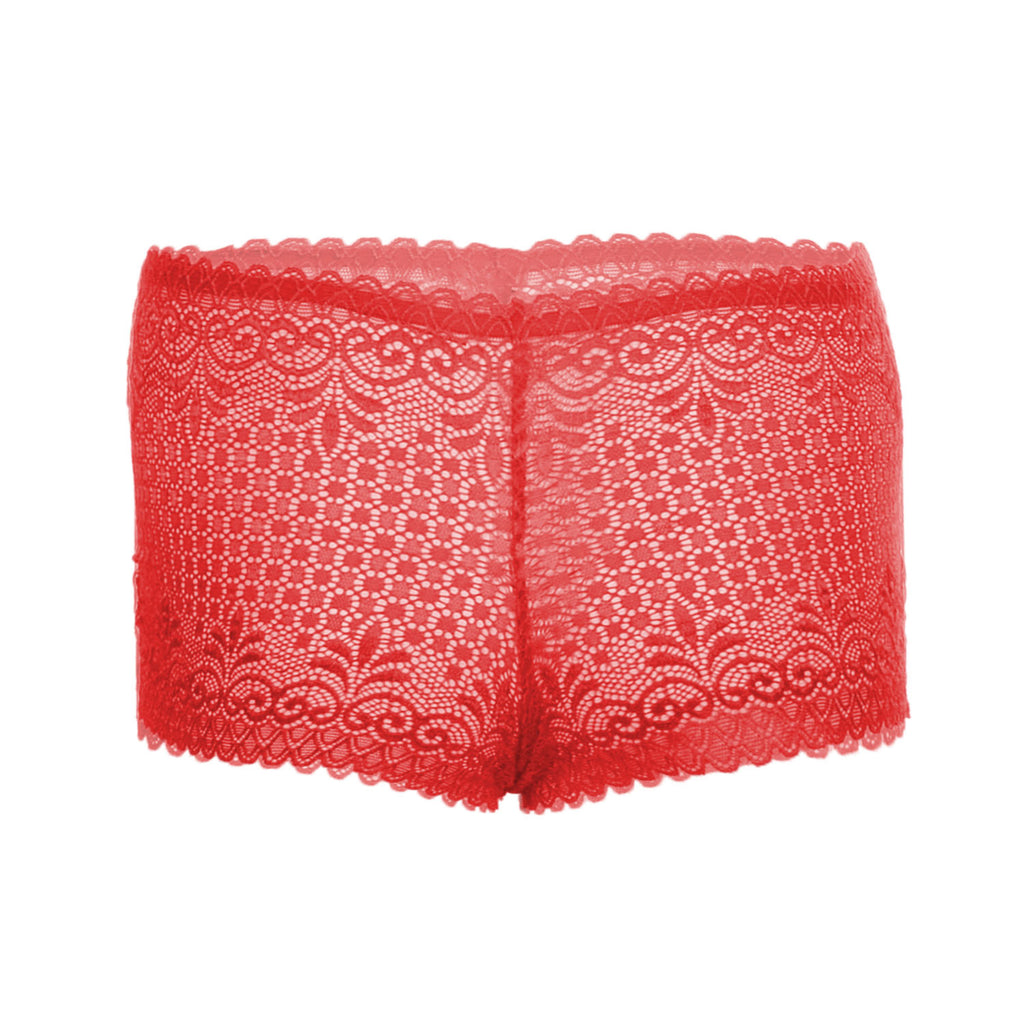 Tress Loom High Waist Lace Boyshorts for Women – Soft Stretchy Nylon Panty