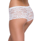 Tress Loom High Waist Lace Boyshorts for Women – Soft Stretchy Nylon Panty