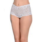 Tress Loom High Waist Lace Boyshorts for Women – Soft Stretchy Nylon Panty
