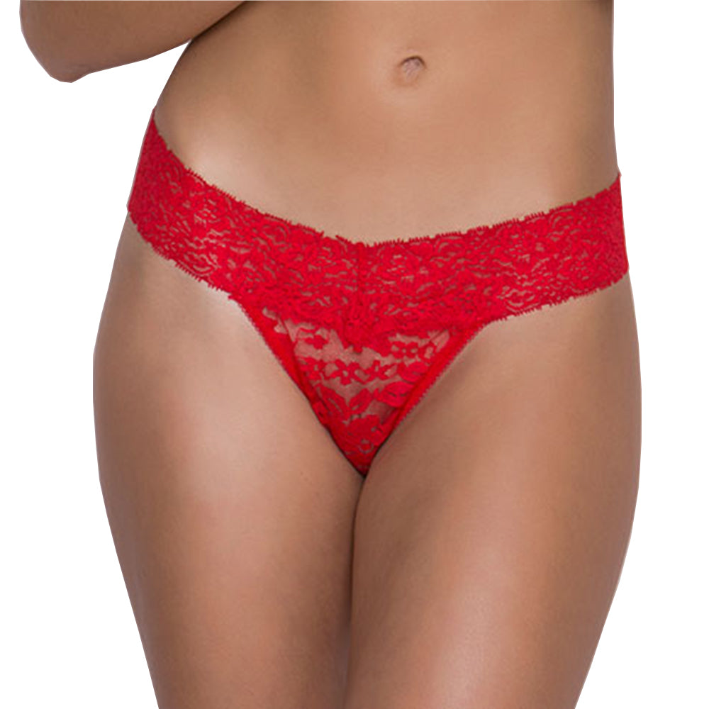 Tress Loom Women’s Lycra Lace Thong Panty – Mid Waist Seamless Comfort