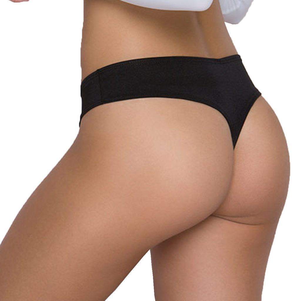 Tress Loom Women’s Microfiber Mid-Waist Thong Panty — Ultra Soft & Stretch