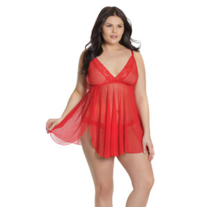 19016- Women's Plus Size Side Cut Babydoll