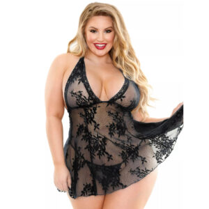 Plus Size Halter Neck Babydoll for Women-19019