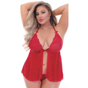 Plus Size Front Open Babydoll for Women-19040
