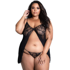 Plus Size Front Open Babydoll for Women-19043